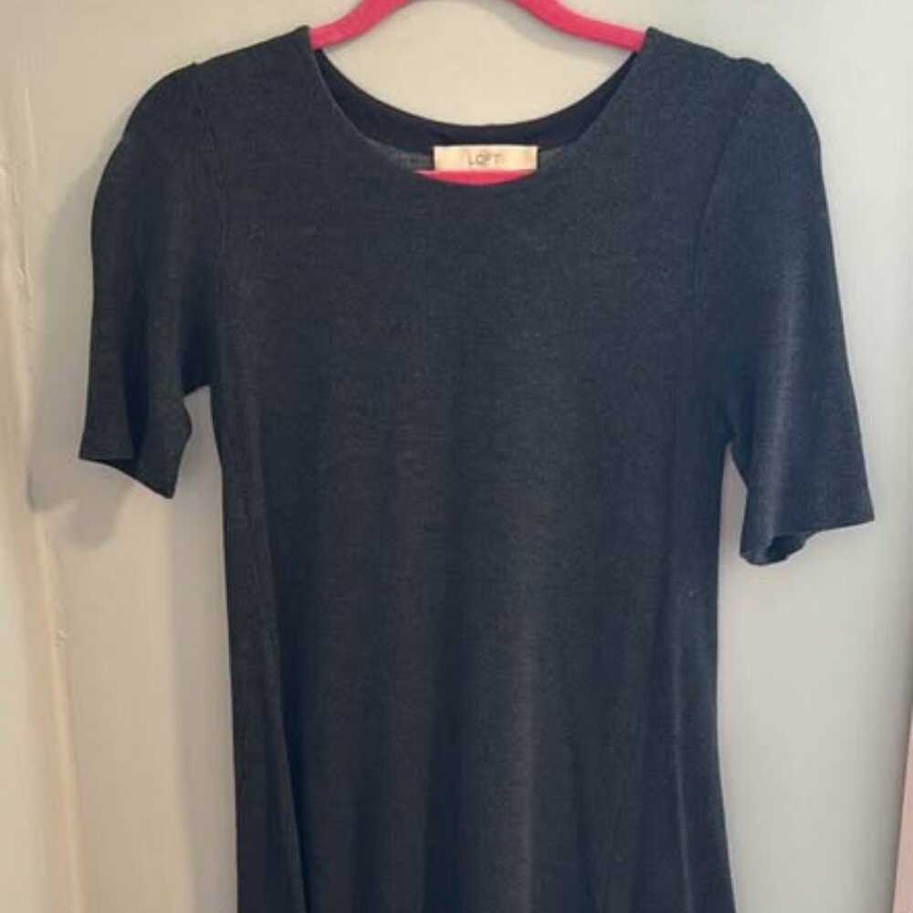 Loft xxs swing dress in charcoal